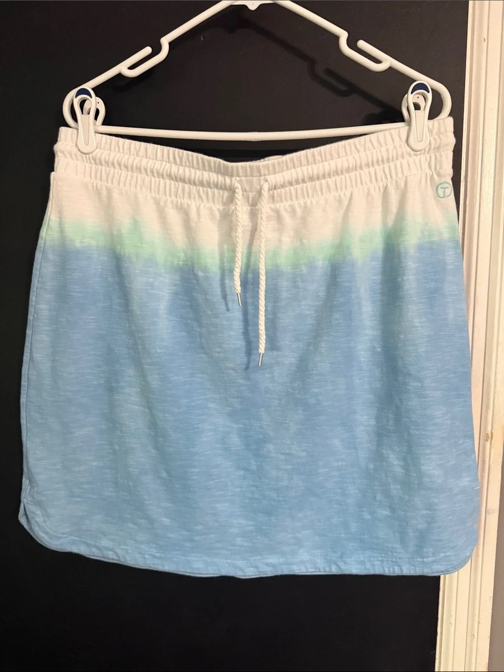 T by Talbots Sporty Terrycloth Cotton Drawstring Pull On Mini Skirt Size: L
